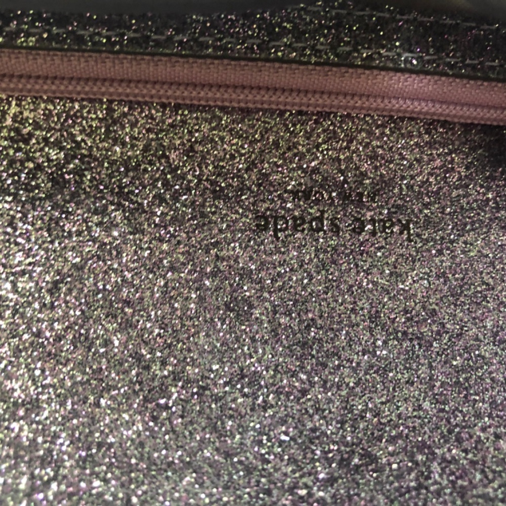 New Kate Spade Lilac Shimmer Crossbody Bag w/ Heart Closure & Kate Spade Clutch - Picture 5 of 11